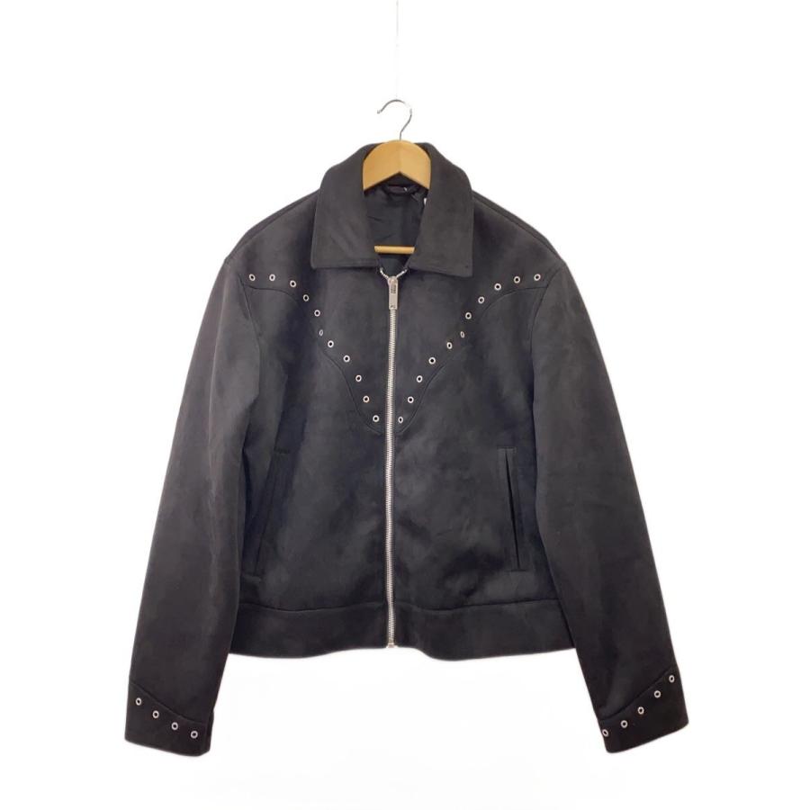 ZARA◇フェイクスエードジャケット/L/ポリエステル/BLK/3715/400/800