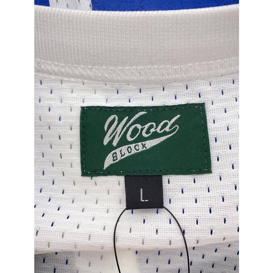 WoodBlock/36 S/S CREW NECK MESH FOOTBALL SHIRT/L/ポリエステル/WHT