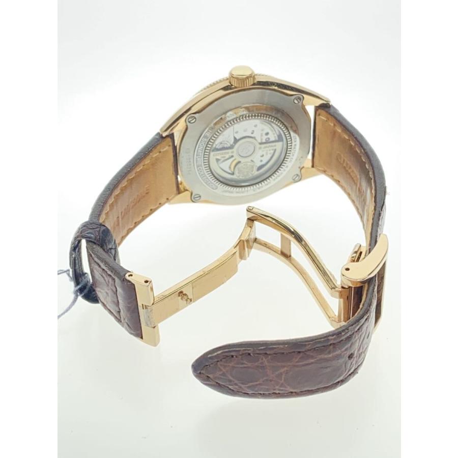 CITIZEN◇自動巻腕時計/アナログ/レザー/BRW/nb4003-01h