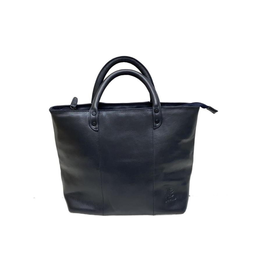 髭 HIGE BAG◇トートバッグ/レザー/BLK/無地 : セカンド