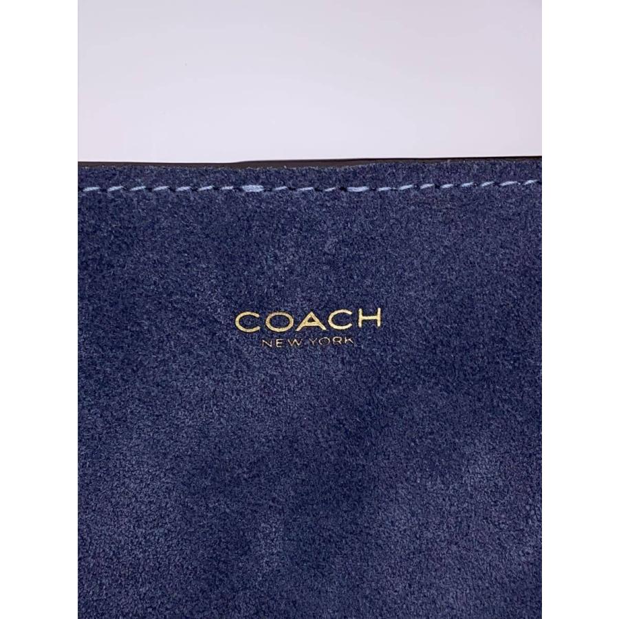 COACH◇ブリーカーバケットバッグ21/ショルダーバッグ/スウェード/BLU