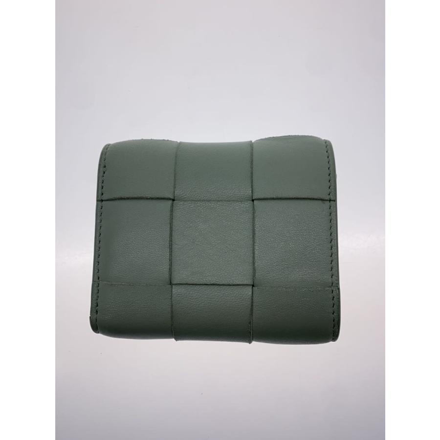 BOTTEGA VENETA◇3つ折り財布/レザー/GRN/無地/レディース/651372VCQC1