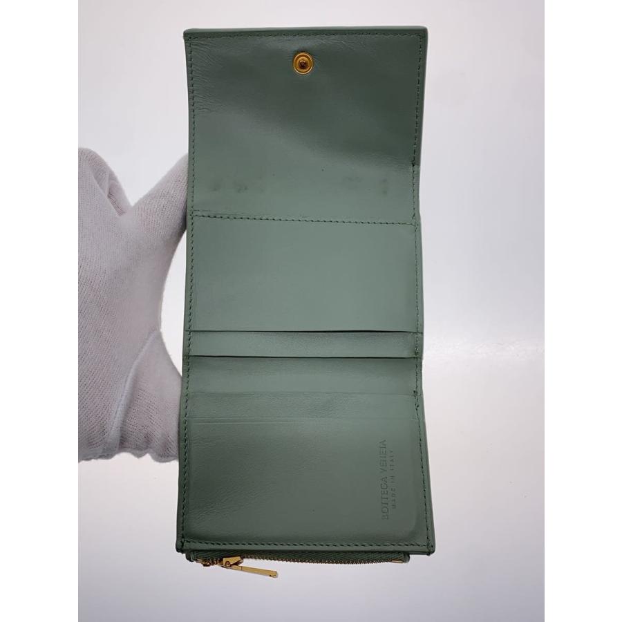 BOTTEGA VENETA◇3つ折り財布/レザー/GRN/無地/レディース/651372VCQC1
