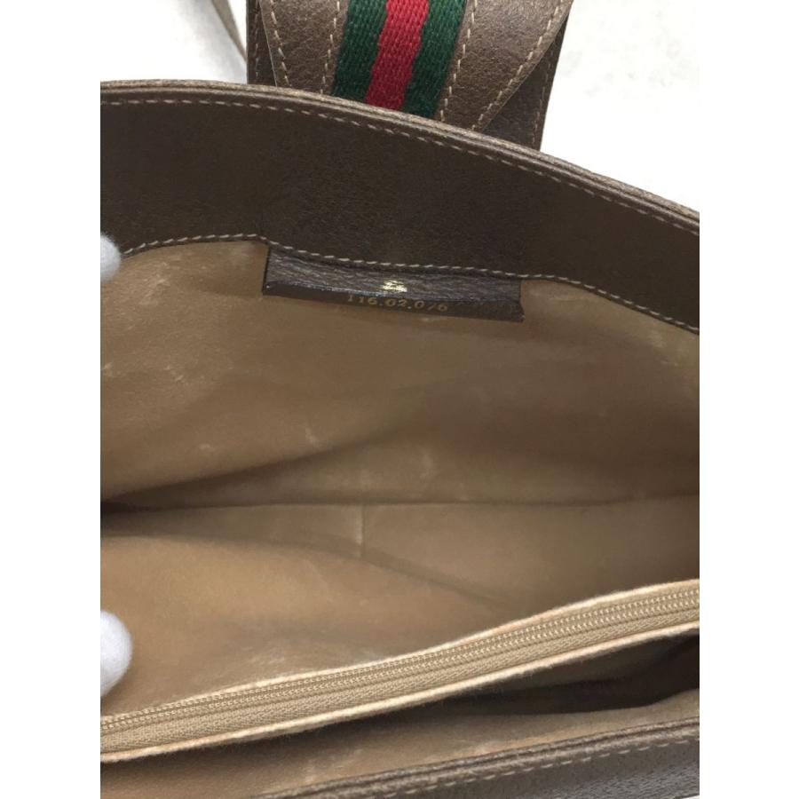 直売一掃 GUCCI◆ショルダーバッグ/レザー/ブラウン/GGロゴ/116.02.076/内側ダメージ有