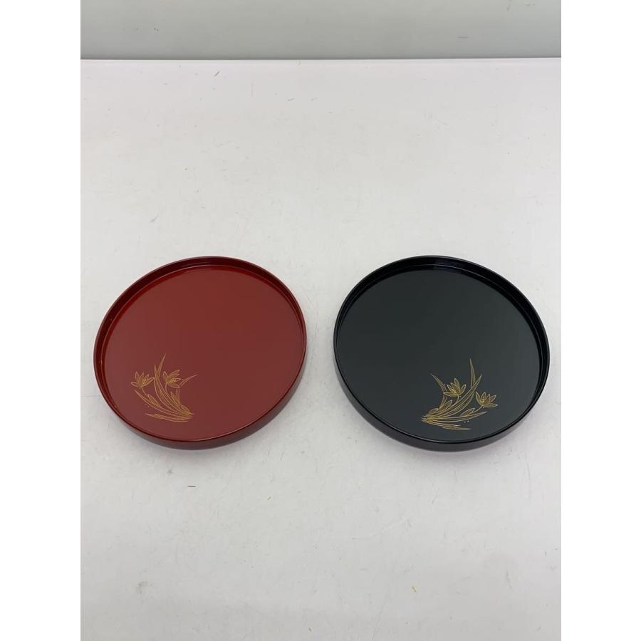 輪島塗(輪島漆器)◇皿/てしほ盆/2枚/大向洲堂/黒/赤/漆器/うるし