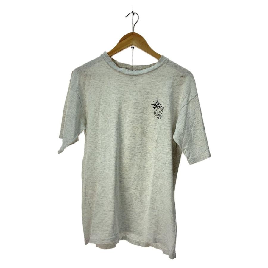 90s stussy 白タグ　tシャツ　stusnics STUSSY◇90s/USA製/白タグ/STUSNICS/Tシャツ/M/コットン/GRY