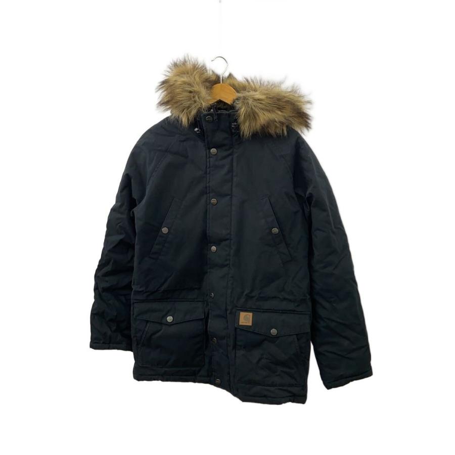 Carhartt◇TRAPPERPARKA/ダウンジャケット/M/ポリエステル/BLK/無地