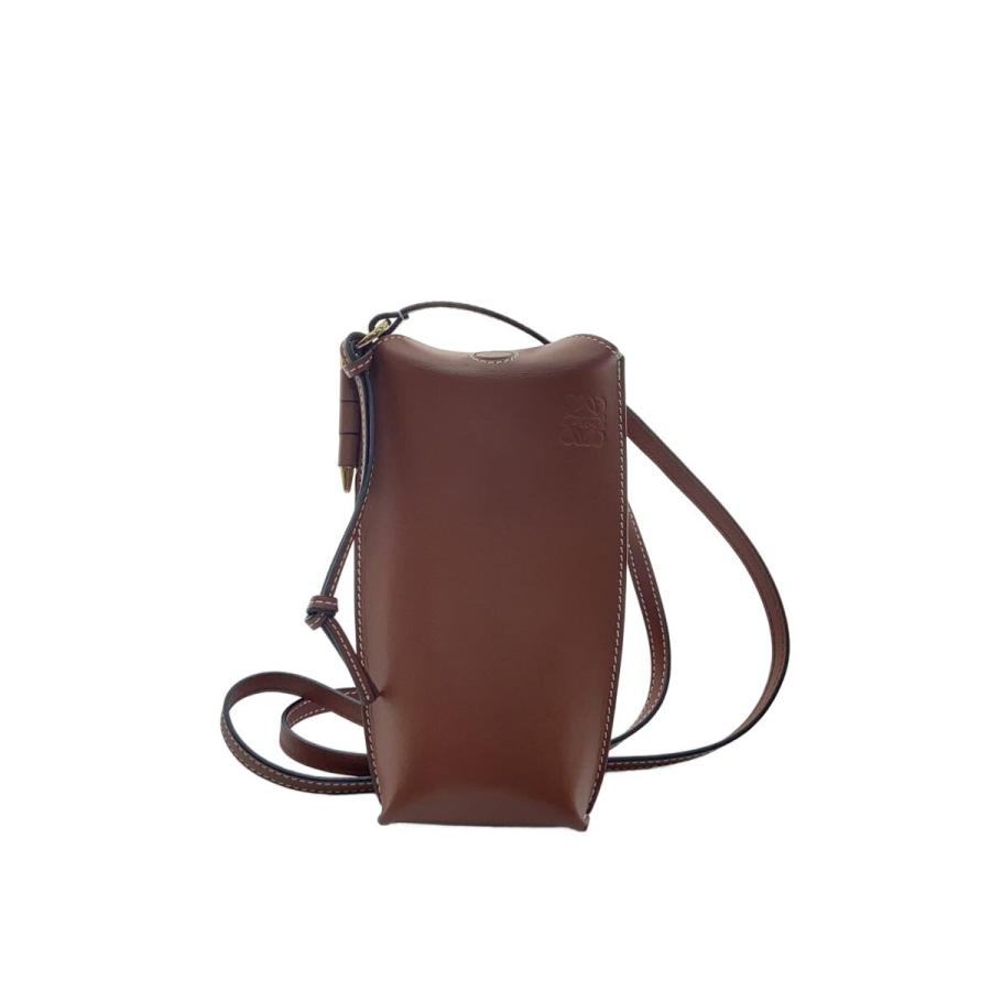 LOEWE ダークブラウン ショルダーバッグ LOEWE◇ショルダーバッグ/レザー/BRW/無地 : セカンドストリートYahoo