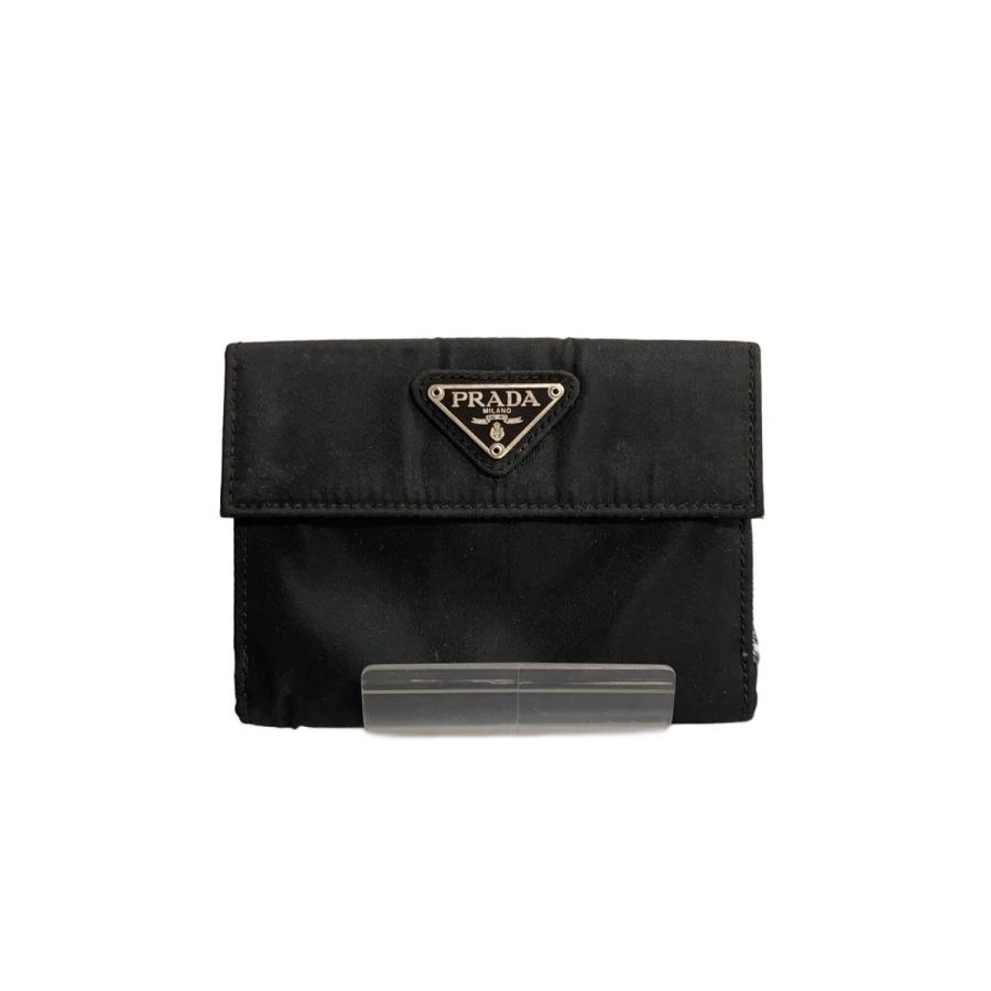 PRADA 二つ折り財布 ブラック ナイロン/レザー PRADA◇2つ折り財布/ナイロン/BLK/メンズ : セカンドストリートYahoo