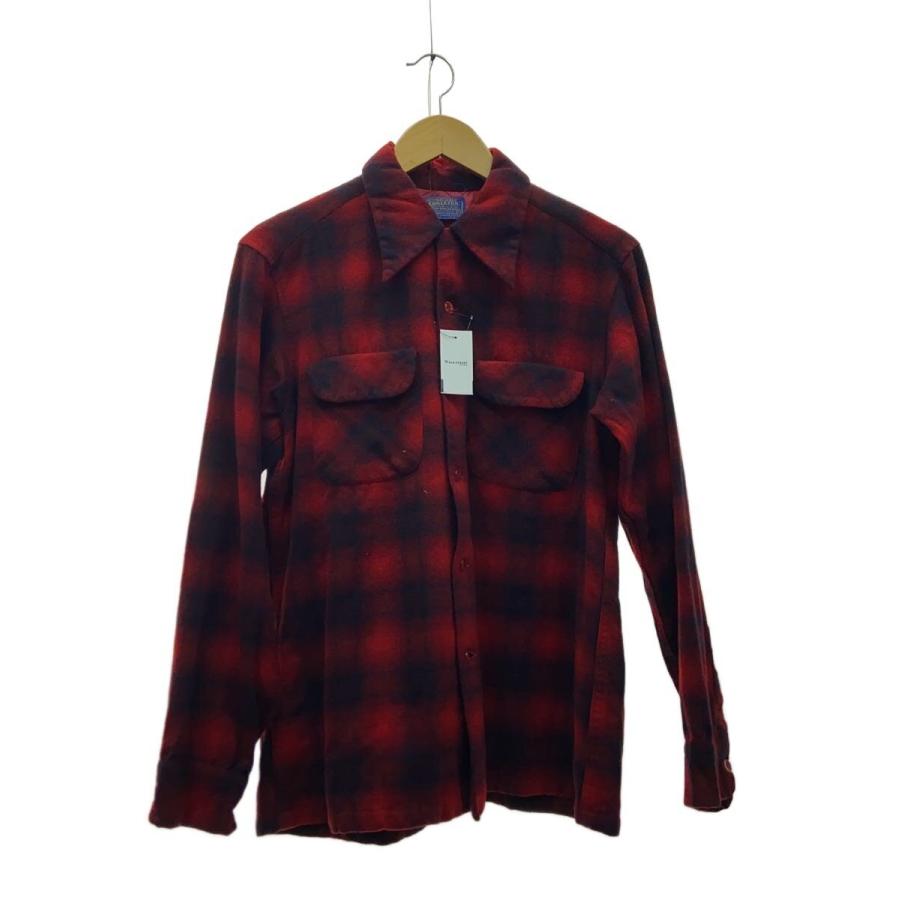 PENDLETON◇70s/オンブレ/シャドーチェック/開襟/オープンカラー/長袖