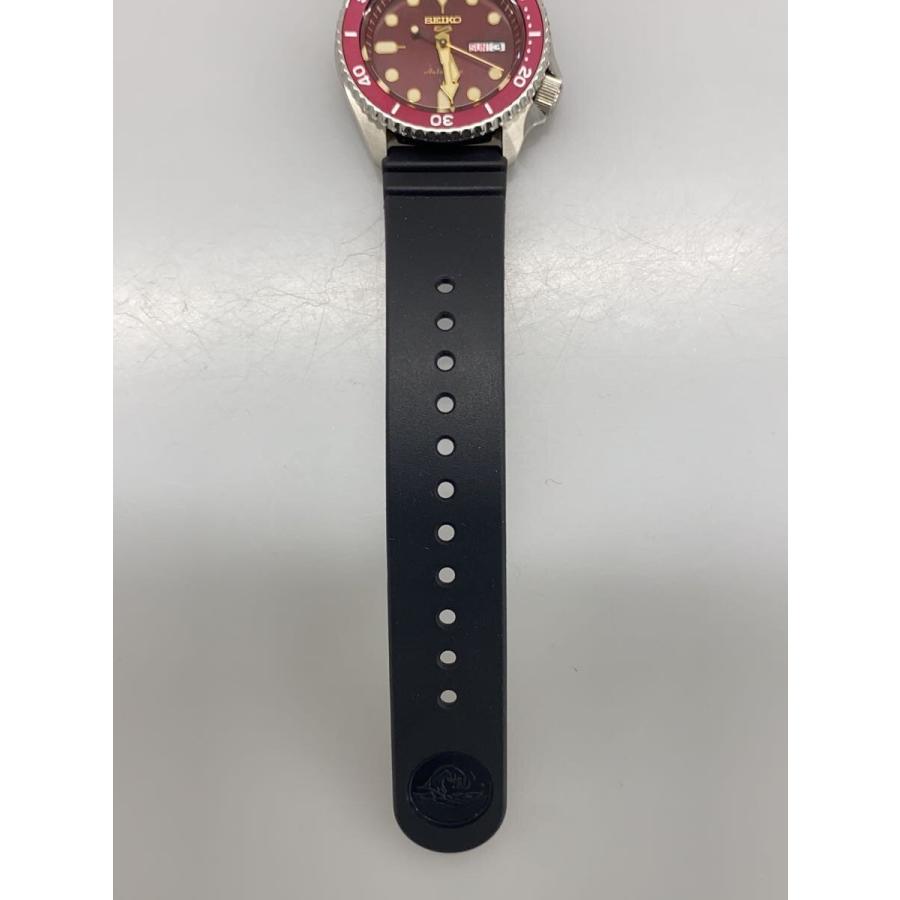 SEIKO◇自動巻腕時計/アナログ/ラバー/RED/BLK/4R36-07G0// : セカンド