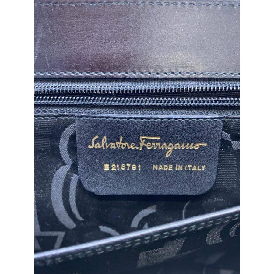 Salvatore Ferragamo◇ガンチーニ/2WAY/ショルダーバッグ/レザー/BLK