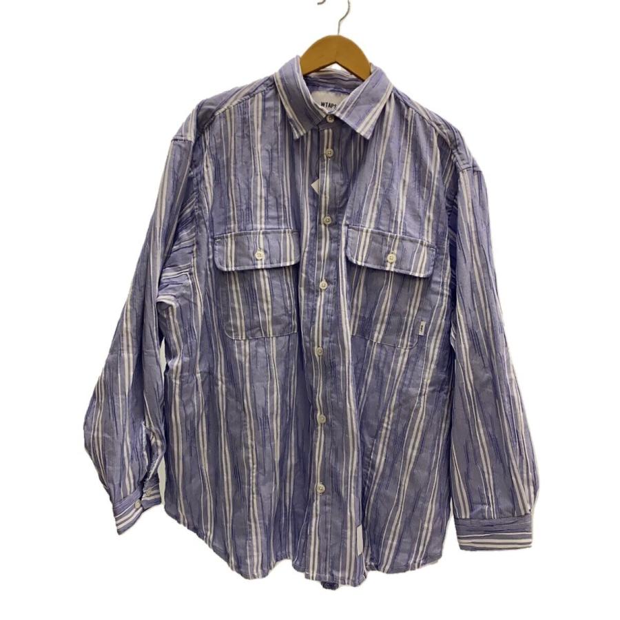 WTAPS WCPO 02LS/CTPL. DOBBY. TEXTILE シャツ WTAPS◇25SS/WCPO 02 LS CTPL DOBBY TEXTILE/長袖シャツ/3/コットン