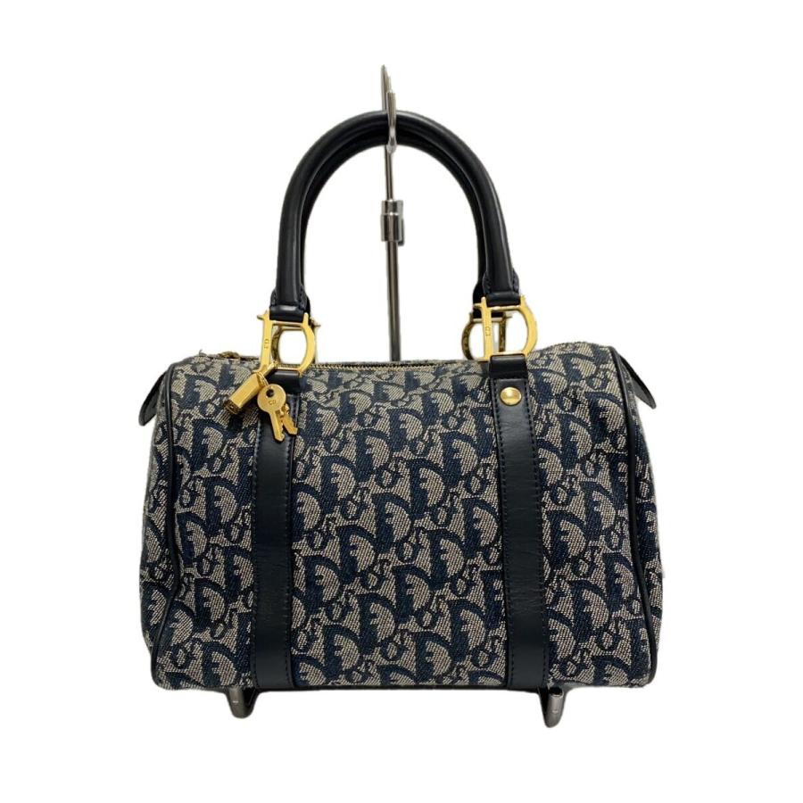 クリスチャンディオール ハンドバッグ ミニボストン トロッター柄 CDロゴ金具 Christian Dior◇トロッター/ミニボストン/D金具/ハンドバッグ