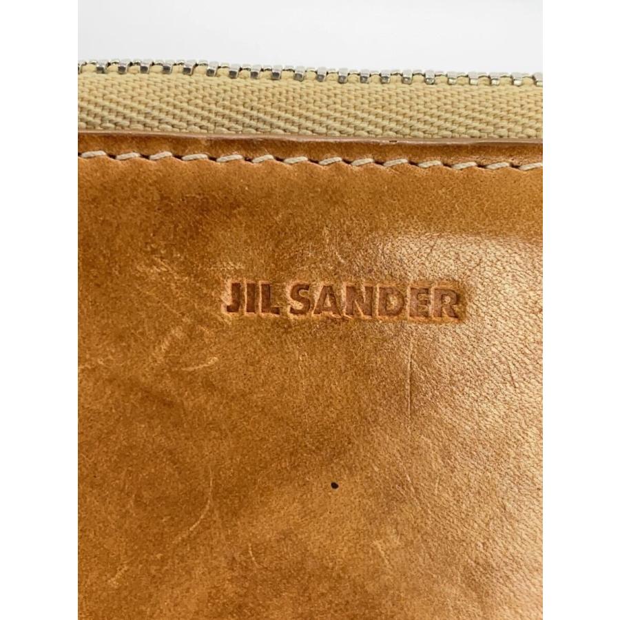 JIL SANDER◇L字ジップウォレット/財布/レザー/ブラウン/レディース