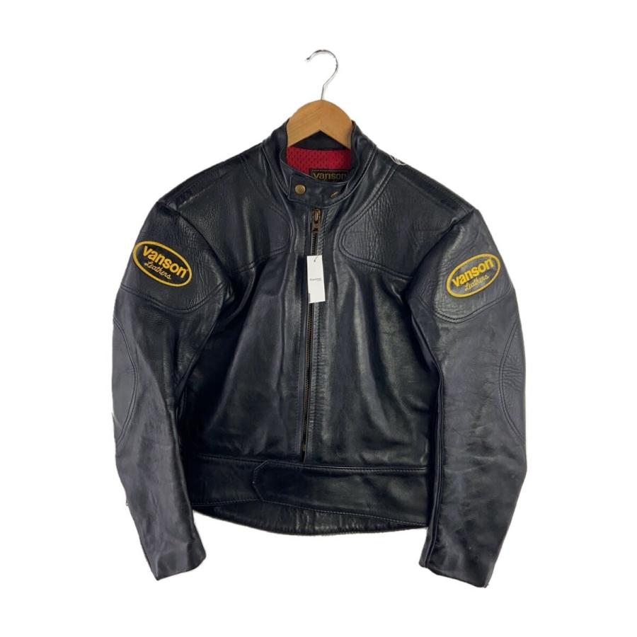 vansonレザージャケット36 VANSON◇レザージャケット・ブルゾン/36/レザー/BLK// : セカンド
