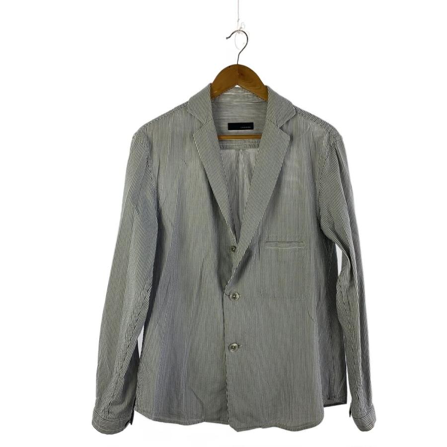 LARDINI◇テーラードジャケット/46/コットン/WHT/ストライプ