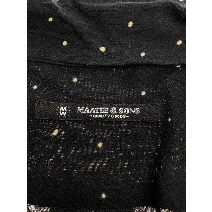 MAATEE&SONS◇25AW/OP COLLLAR SHIRTS DOTS/長袖シャツ/3/レーヨン/BLK