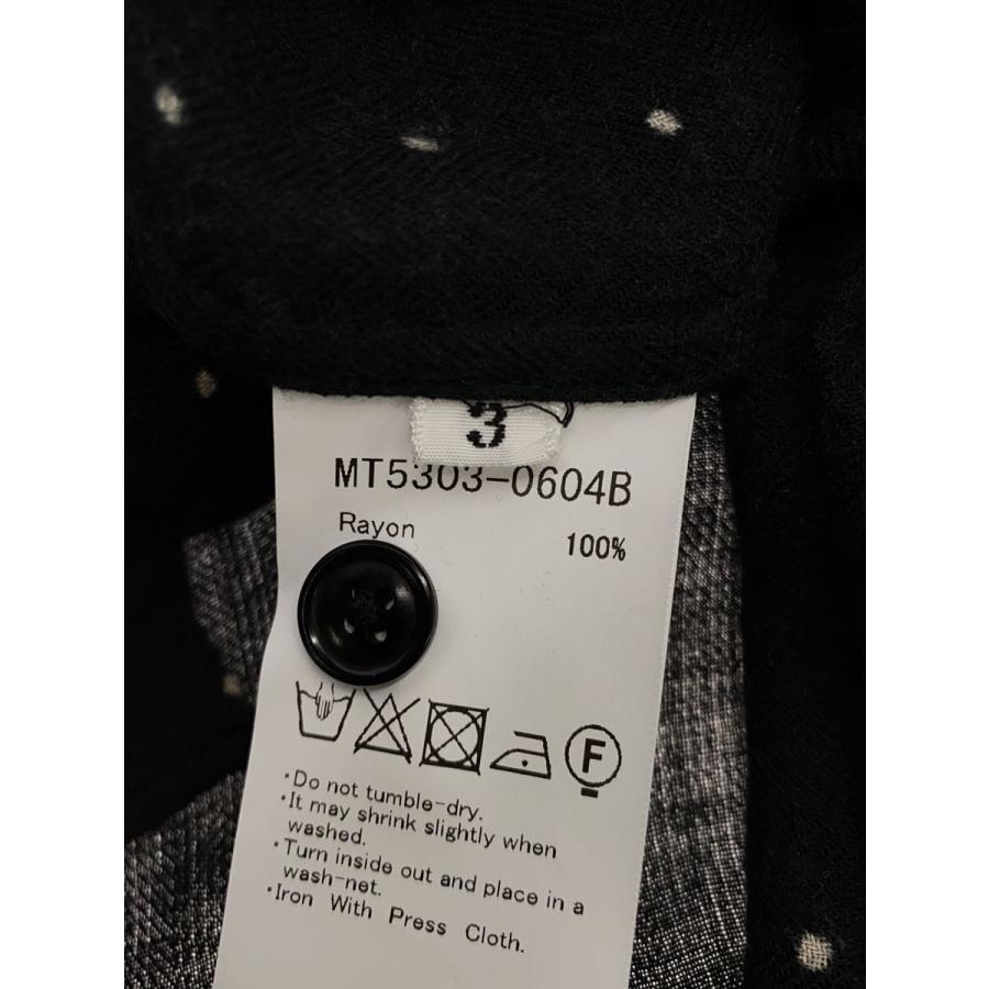 MAATEE&SONS◇25AW/OP COLLLAR SHIRTS DOTS/長袖シャツ/3/レーヨン/BLK