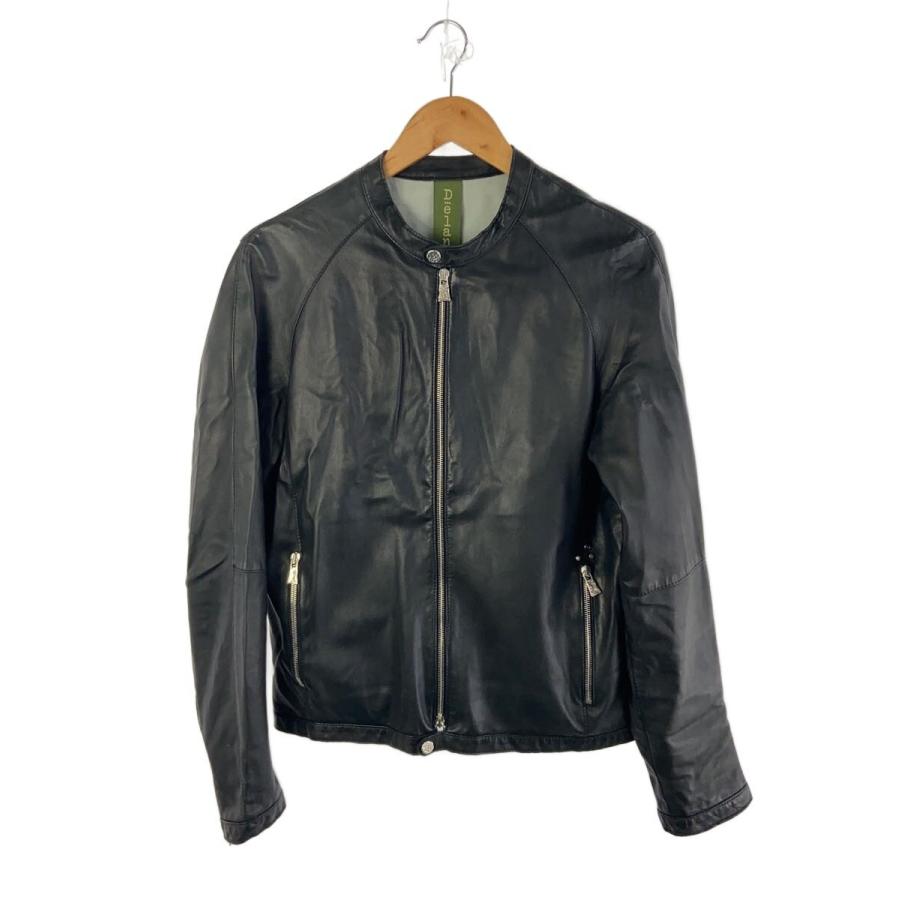 Delan デラン レザー ジャケット 6DSHEEP 48サイズ Delan◇レザージャケット・ブルゾン/48/レザー/BLK// : セカンド