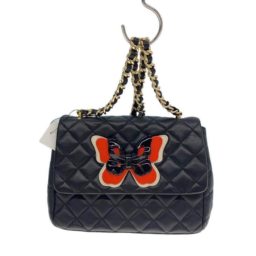 MOSCHINO◇キルティングショルダーバッグ/レザー/BLK// : セカンド 