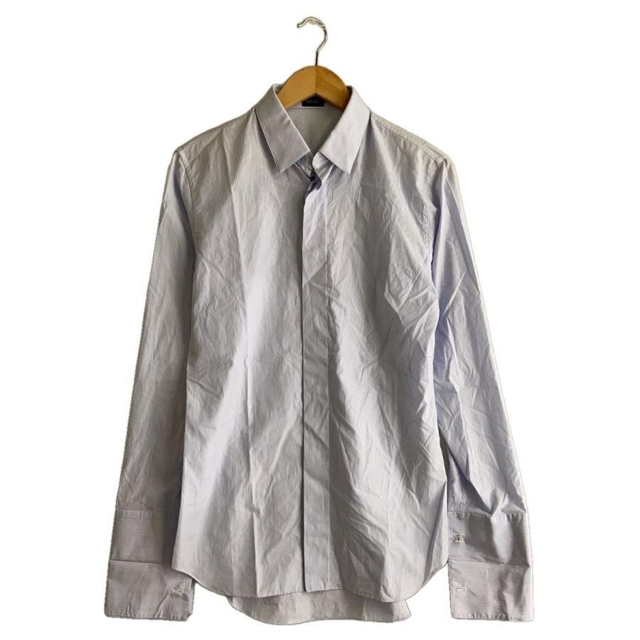 Christian Dior◇長袖Tシャツ/38/コットン/BLU/ストライプ