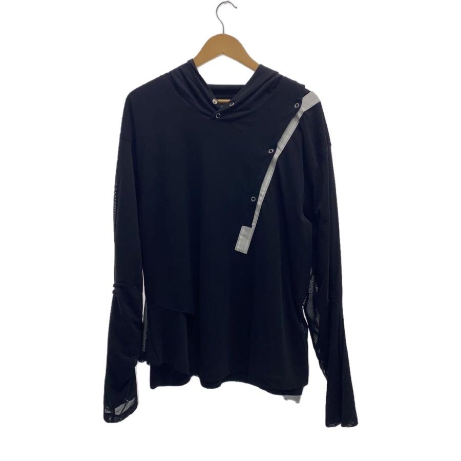 Kiko Kostadinov◇25SS/INEX HOODED TOP/パーカー/48/コットン/BLK
