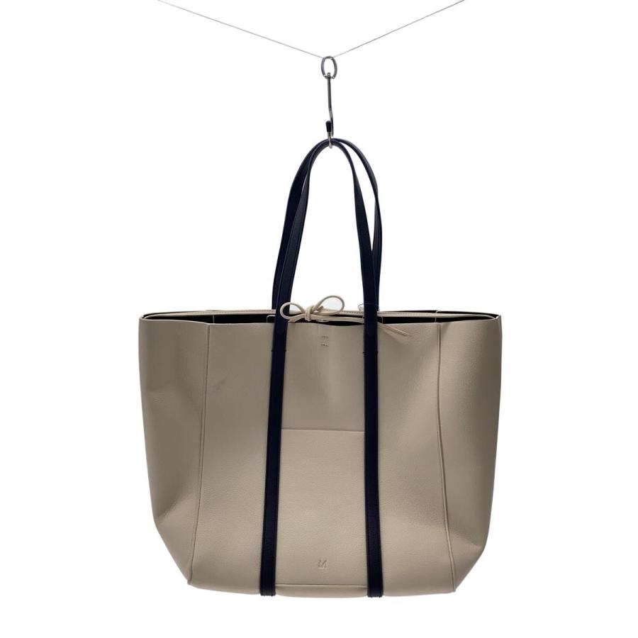 Whim Gazette◇トートバッグ/レザー/WHT : セカンドストリートYahoo!店