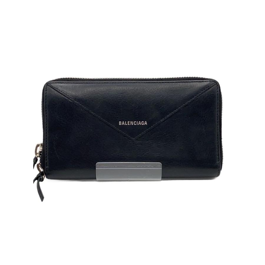 BALENCIAGA◇長財布/レザー/BLK/メンズ/381226 1000 X 203437