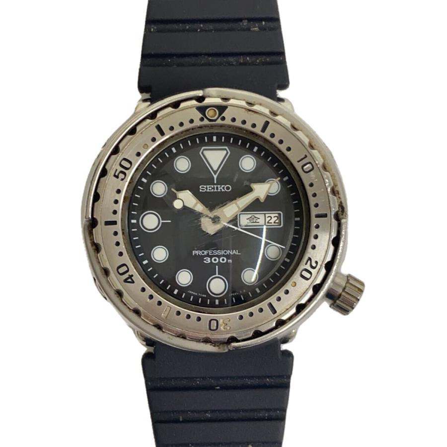 SEIKO◇クォーツ腕時計/アナログ/ラバー/BLK/BLK/プロスペックス
