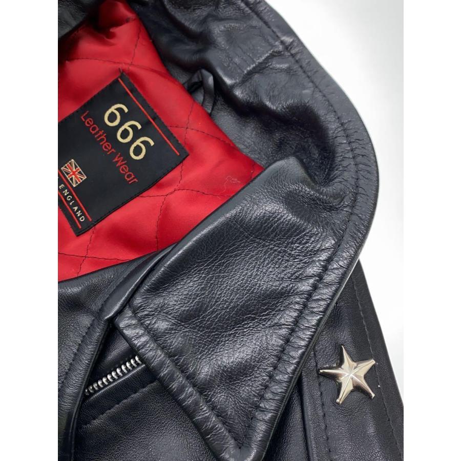 666 Leather Wear◆ダブルライダースジャケット/SIZE:32/レザー/ブラック｜ssol-shopping｜06