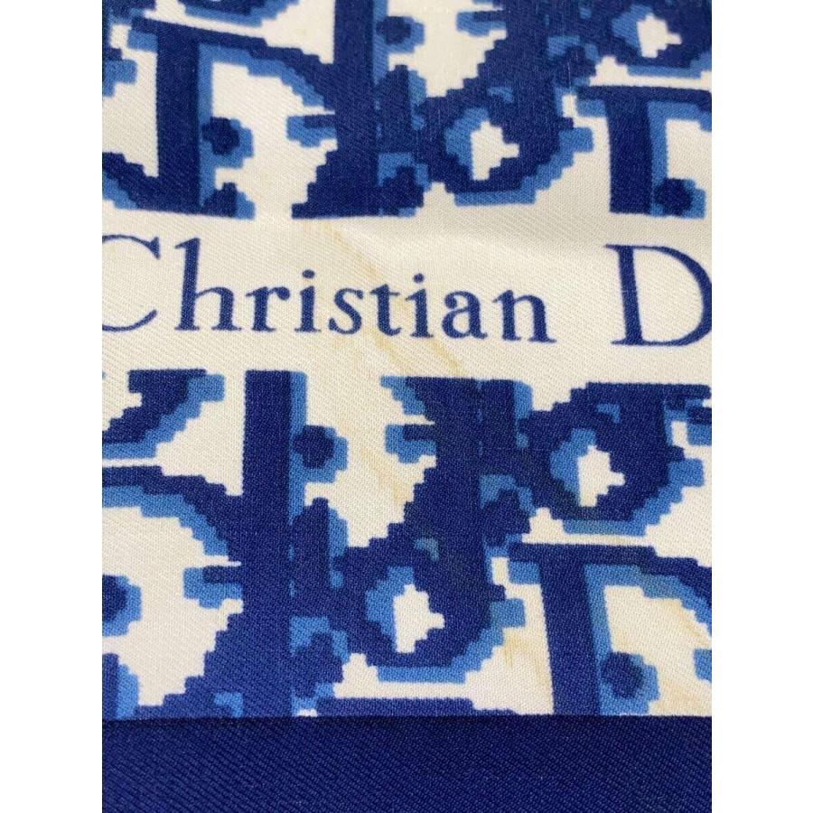 海外で買 Christian Dior◆スカーフ/シルク/BLU/総柄/レディース