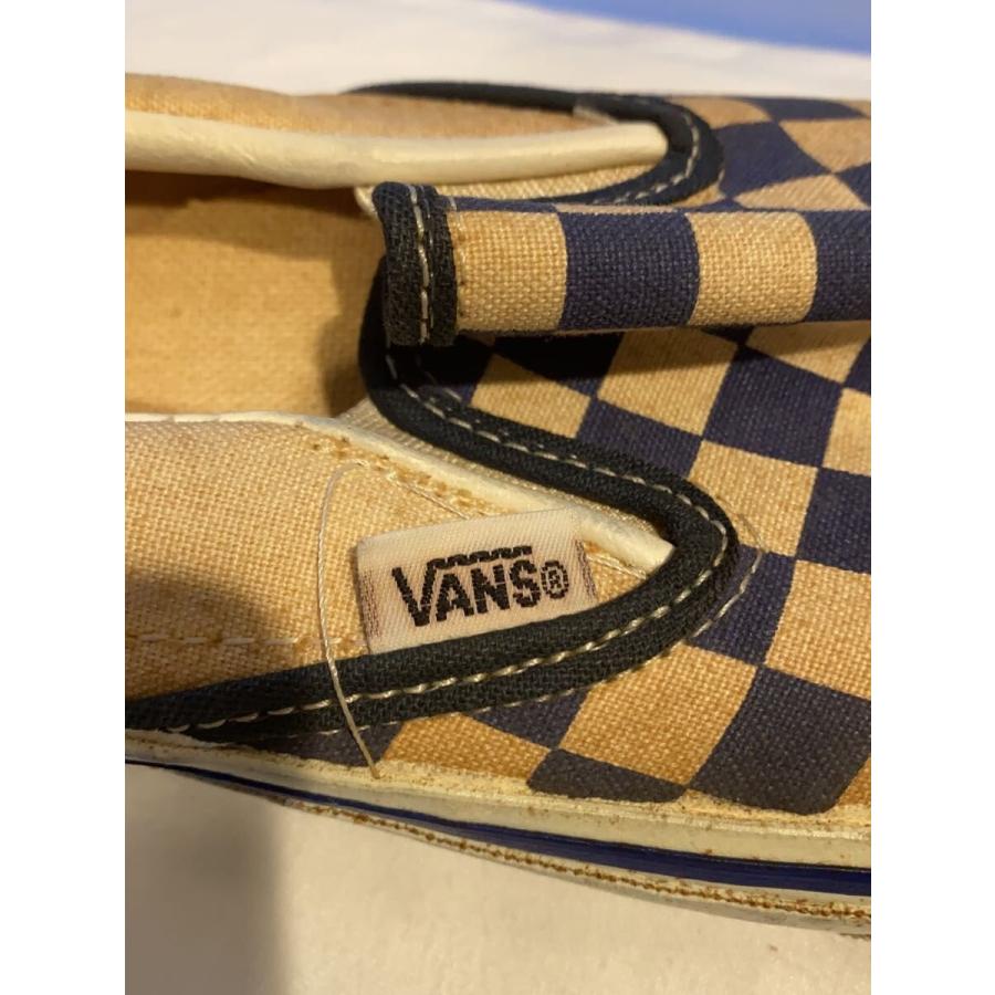 VANS◇Vinatge/90s/USA製/チェッカースリッポン/ブルー/キャンバス