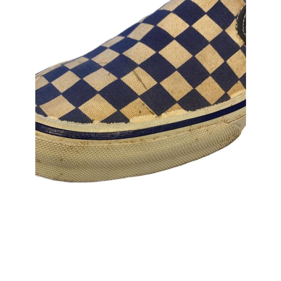 VANS◇Vinatge/90s/USA製/チェッカースリッポン/ブルー/キャンバス