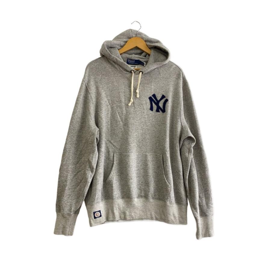 POLO RALPH LAUREN◇×MLB/パーカー/NYヤンキース/SIZE:L/コットン/GRY 