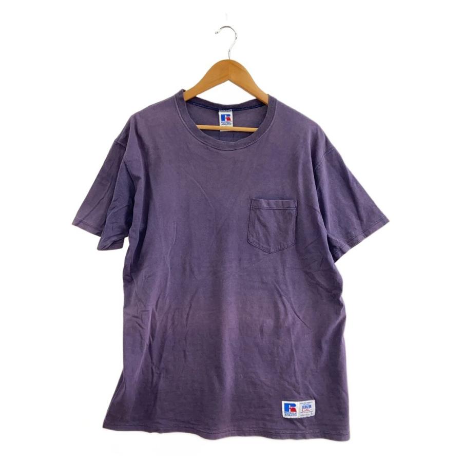 あ*お様 50's vintage Russell athleticナス紺 前V RUSSELL ATHLETIC◇Vintage/ナス紺/ポケットTシャツ/SIZE:L/コットン