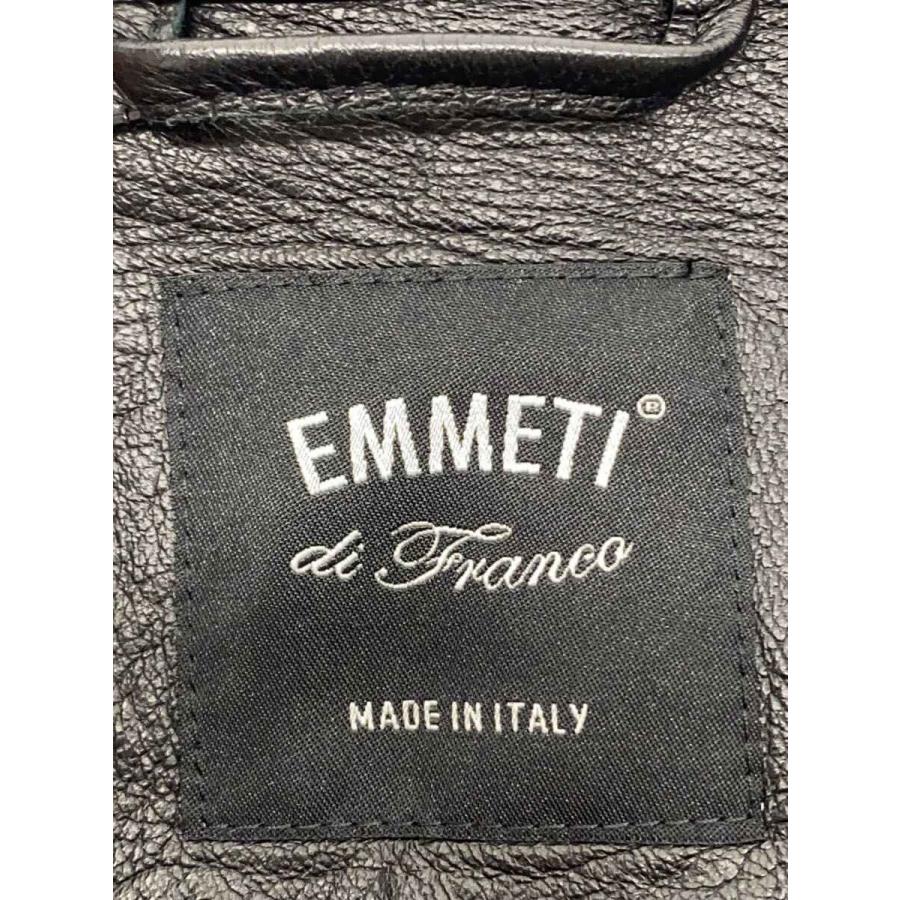 EMMETI◇LAMBSKIN/シングルライダース/46/羊革/BLK/無地/GIAPPONE-078