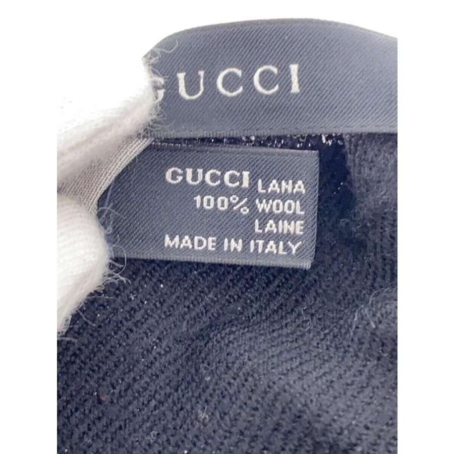 GUCCI◆GG柄/マフラー/ストール/ウール/ブラック/グレー/総柄/メンズ_2