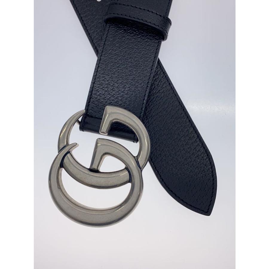 GUCCI◇ベルト_GGマーモント/レザー/BLK/メンズ