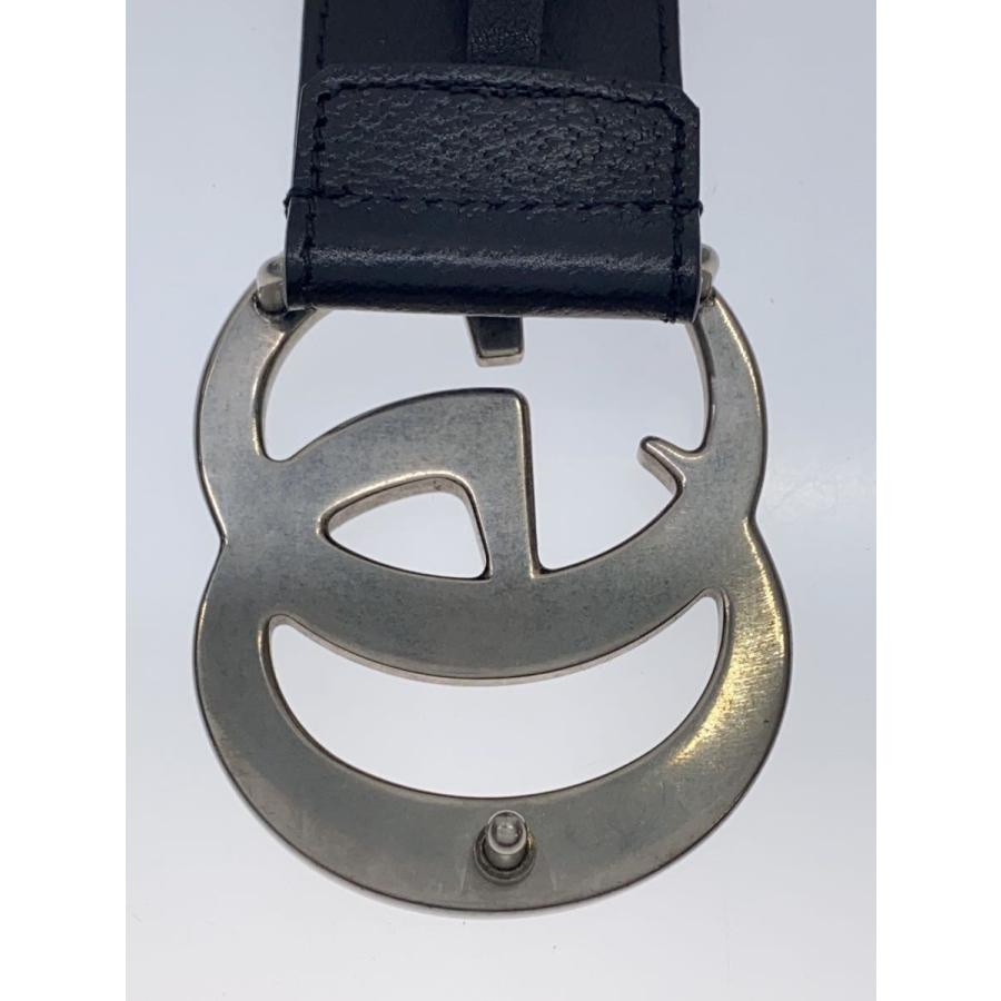 GUCCI◇ベルト_GGマーモント/レザー/BLK/メンズ
