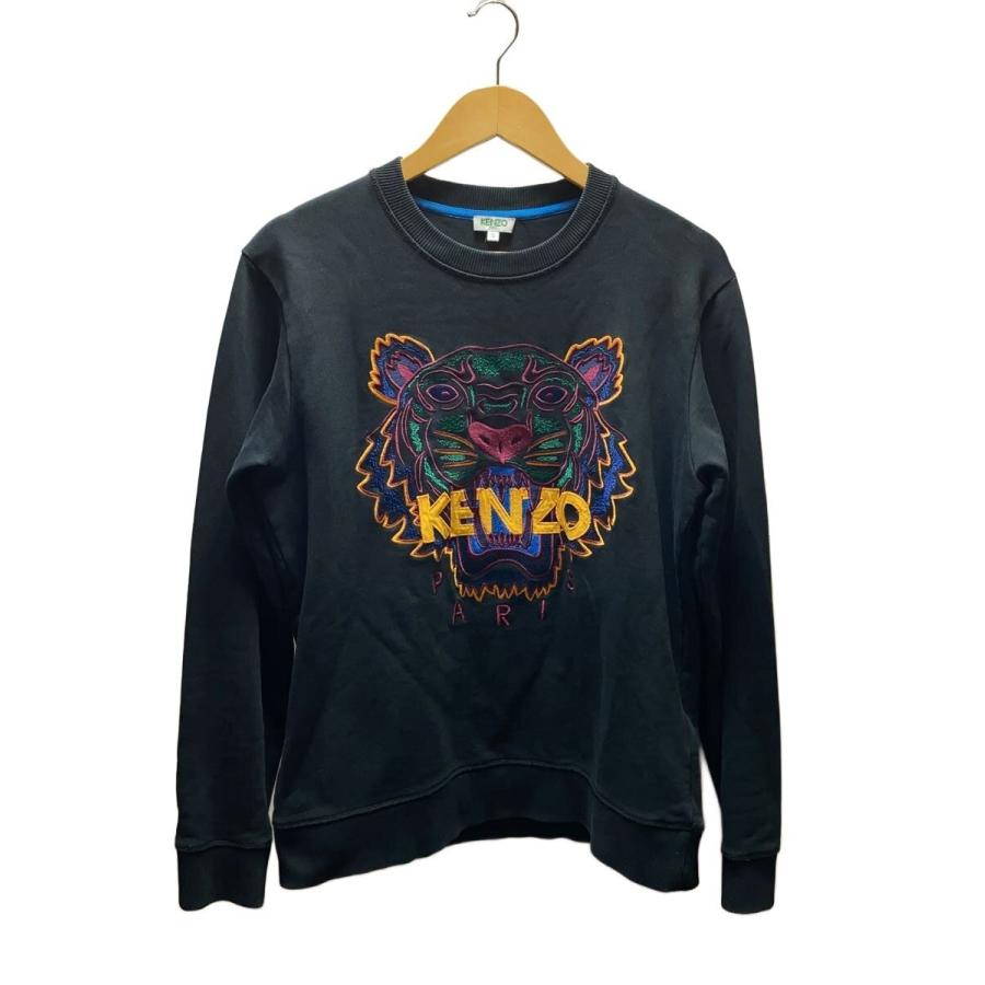 KENZO◇スウェット/S/コットン/BLK/F965SW0014XA/タイガー刺繍 