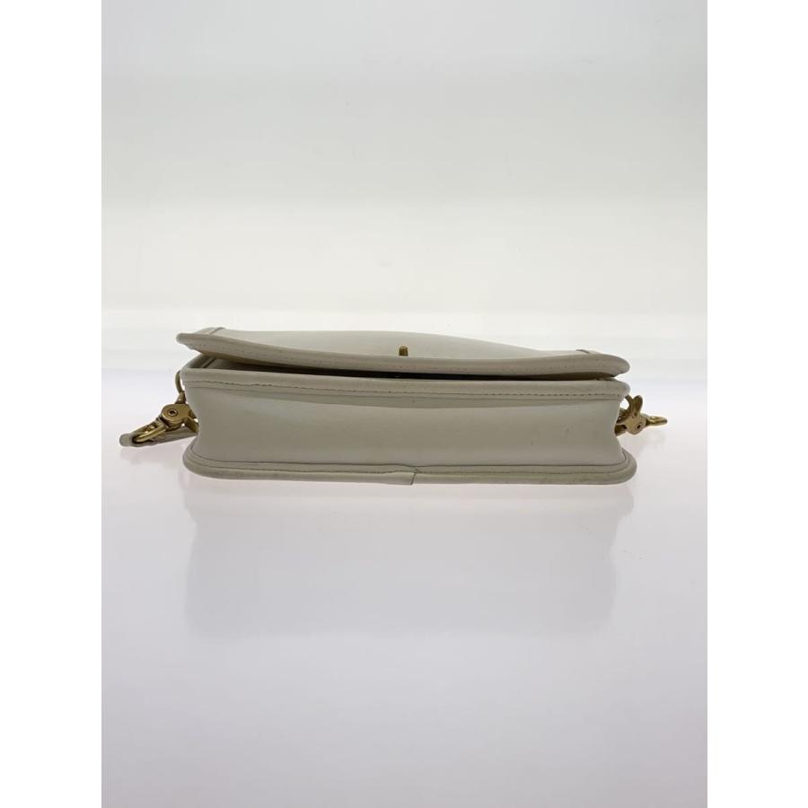 COACH◇オールドコーチ/ショルダーバッグ/レザー/WHT/無地/B6D 9755
