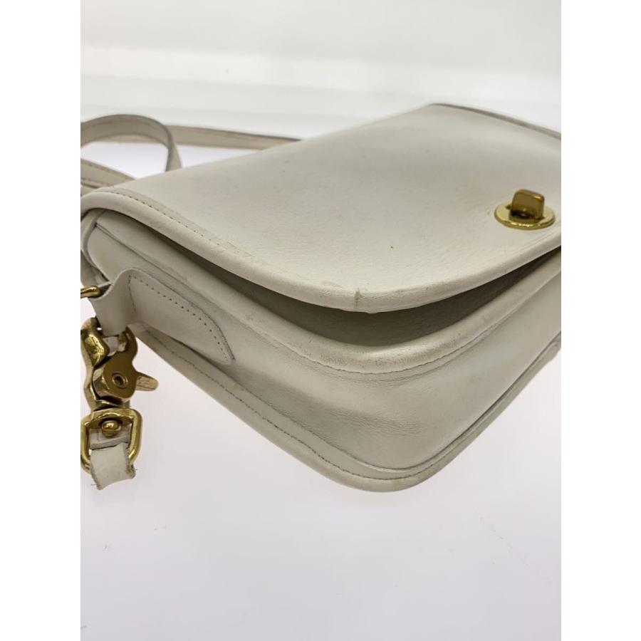 COACH◇オールドコーチ/ショルダーバッグ/レザー/WHT/無地/B6D 9755