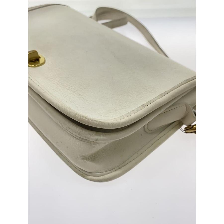 COACH◇オールドコーチ/ショルダーバッグ/レザー/WHT/無地/B6D 9755