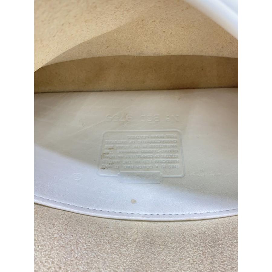COACH◇オールドコーチ/ショルダーバッグ/レザー/WHT/無地/B6D 9755