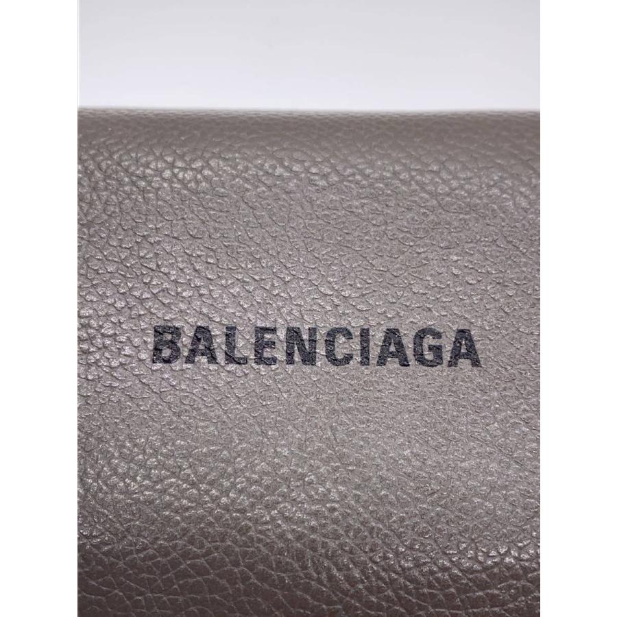 BALENCIAGA◇2つ折り財布/レザー/GRY/無地/レディース/655685