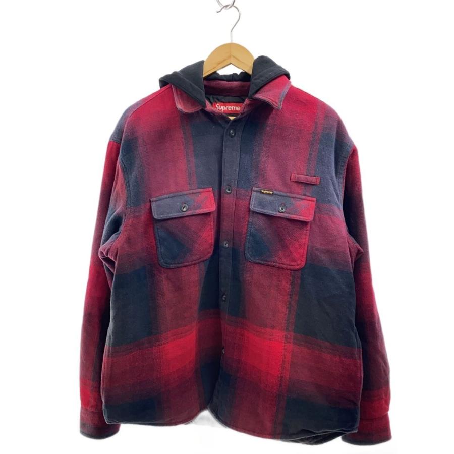 Supreme◇Supreme/Quilted Lined Hooded Flannel Shirt/ジャケット/M