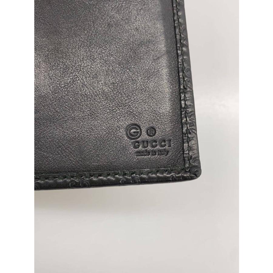 GUCCI 長財布 マイクログッチシマ レザー ブラック GUCCI◇長財布_マイクログッチシマ/レザー/BLK/メンズ : セカンド