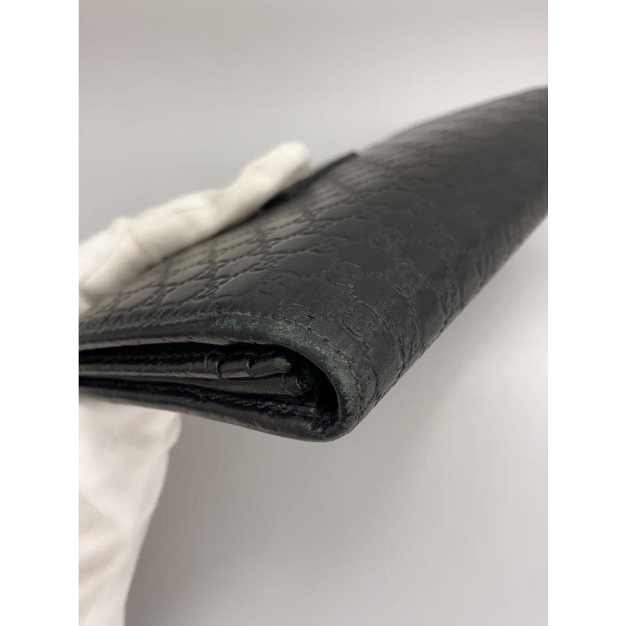 GUCCI◇長財布_マイクログッチシマ/レザー/BLK/メンズ : セカンド