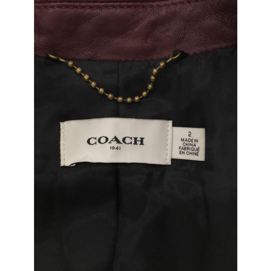 COACH◆モトジャケット/ダブルライダースジャケット/2/羊革/58656/ボルドー/スタッズ｜ssol-shopping｜03